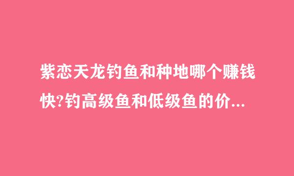 紫恋天龙钓鱼和种地哪个赚钱快?钓高级鱼和低级鱼的价格一样吗？