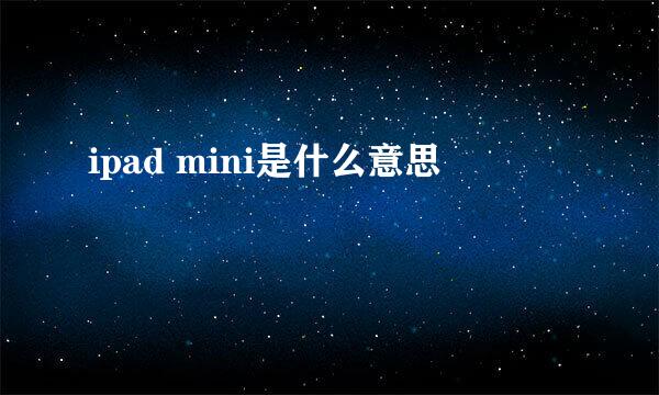 ipad mini是什么意思