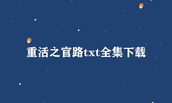 重活之官路txt全集下载