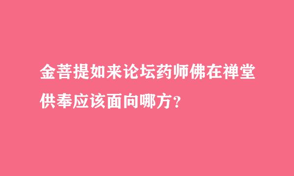 金菩提如来论坛药师佛在禅堂供奉应该面向哪方？