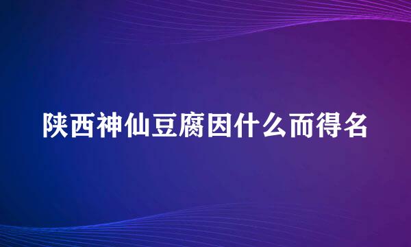 陕西神仙豆腐因什么而得名