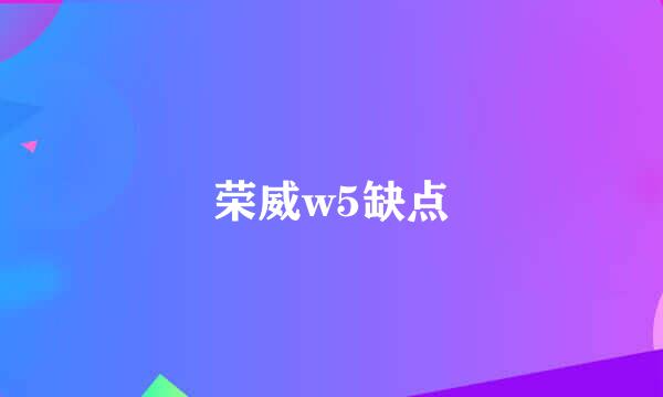 荣威w5缺点