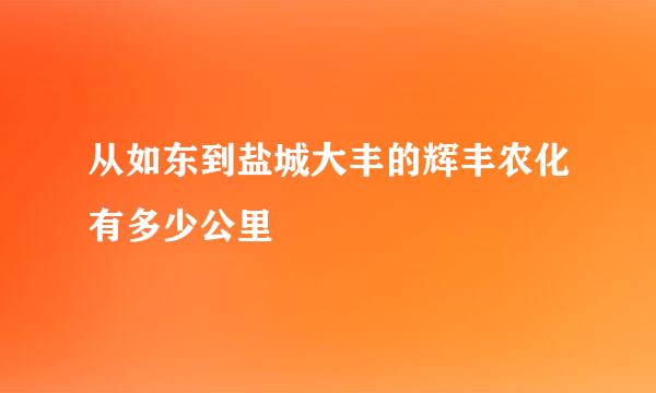 从如东到盐城大丰的辉丰农化有多少公里