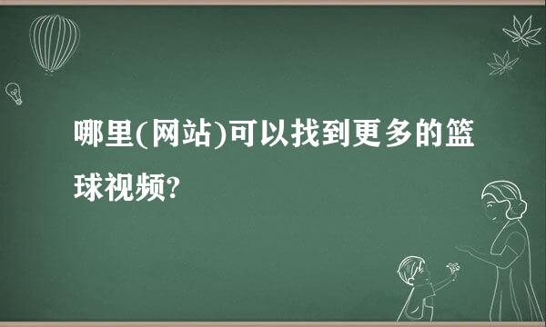 哪里(网站)可以找到更多的篮球视频?