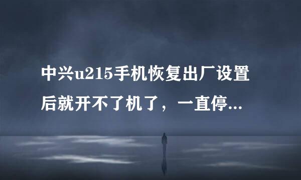 中兴u215手机恢复出厂设置后就开不了机了，一直停在3G页面怎么回事？急啊