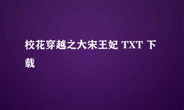 校花穿越之大宋王妃 TXT 下载