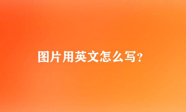 图片用英文怎么写？