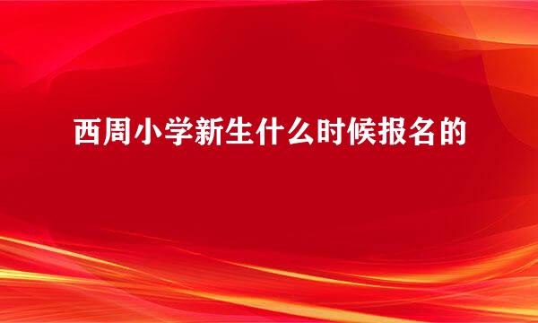 西周小学新生什么时候报名的