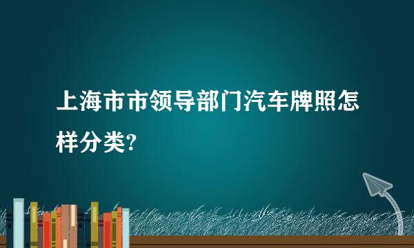 上海市市领导部门汽车牌照怎样分类?