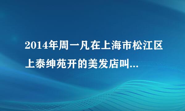 2014年周一凡在上海市松江区上泰绅苑开的美发店叫什么名字?