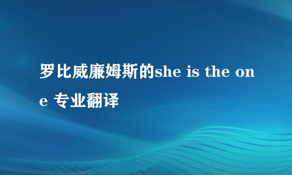 罗比威廉姆斯的she is the one 专业翻译