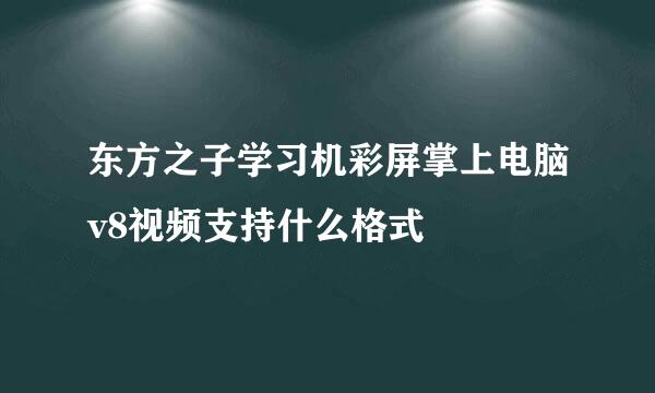 东方之子学习机彩屏掌上电脑v8视频支持什么格式