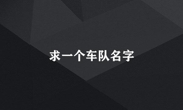 求一个车队名字