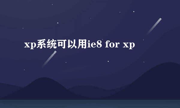 xp系统可以用ie8 for xp