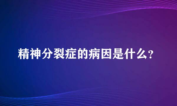 精神分裂症的病因是什么？