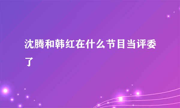 沈腾和韩红在什么节目当评委了