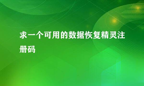 求一个可用的数据恢复精灵注册码