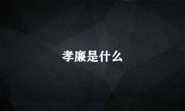 孝廉是什么