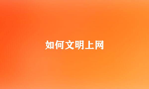 如何文明上网