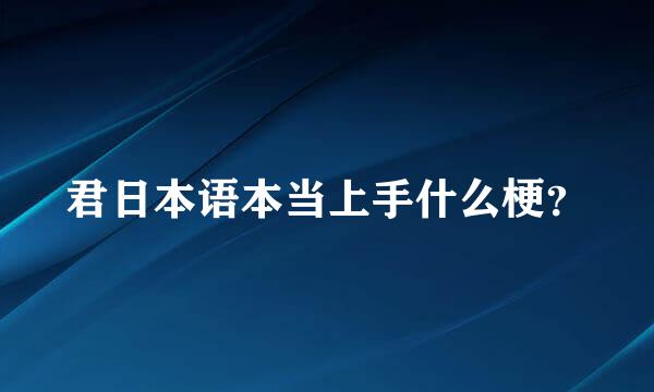 君日本语本当上手什么梗？