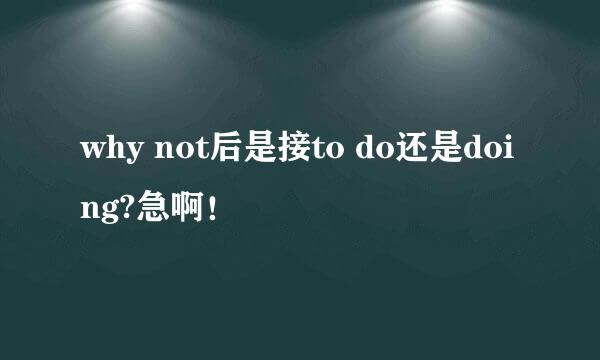 why not后是接to do还是doing?急啊！