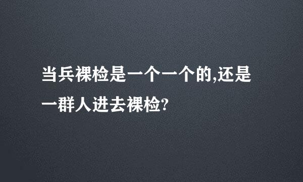 当兵裸检是一个一个的,还是一群人进去裸检?