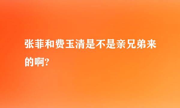 张菲和费玉清是不是亲兄弟来的啊?