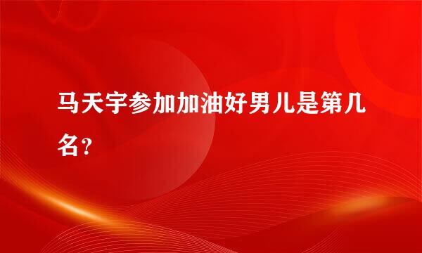 马天宇参加加油好男儿是第几名？