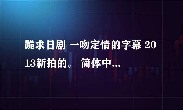 跪求日剧 一吻定情的字幕 2013新拍的。 简体中文，，给下载链接。