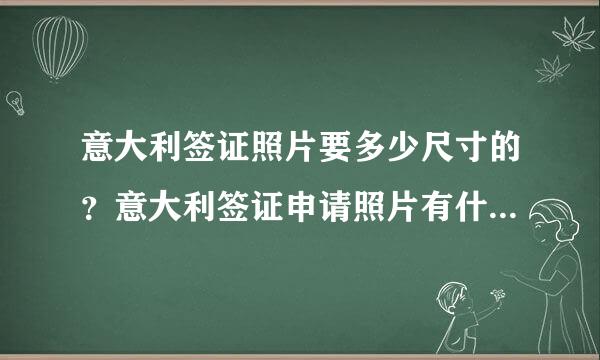 意大利签证照片要多少尺寸的？意大利签证申请照片有什么要求？