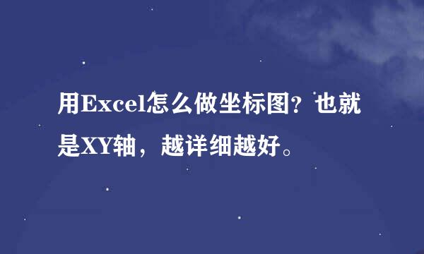 用Excel怎么做坐标图？也就是XY轴，越详细越好。