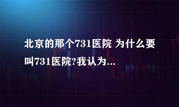 北京的那个731医院 为什么要叫731医院?我认为让731治好了 心里咯硬 为什么不改个名字