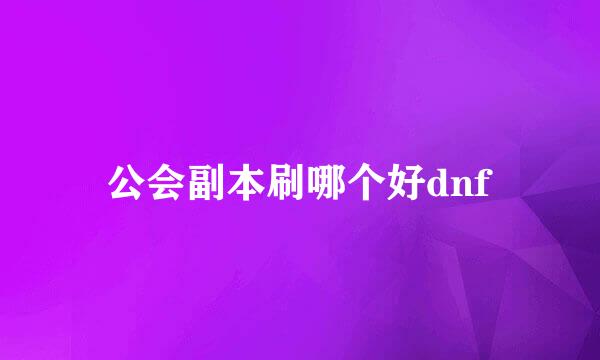 公会副本刷哪个好dnf