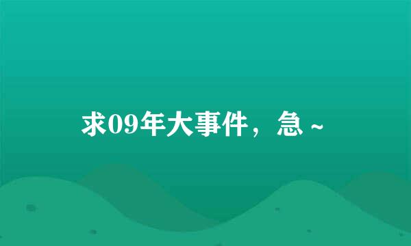 求09年大事件，急～