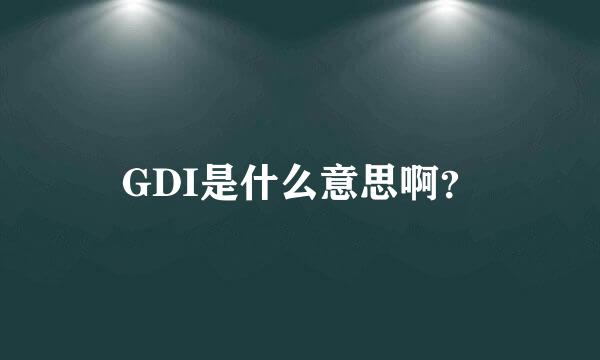 GDI是什么意思啊？