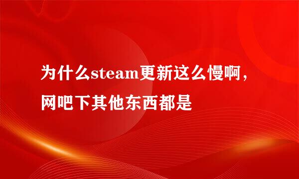 为什么steam更新这么慢啊，网吧下其他东西都是