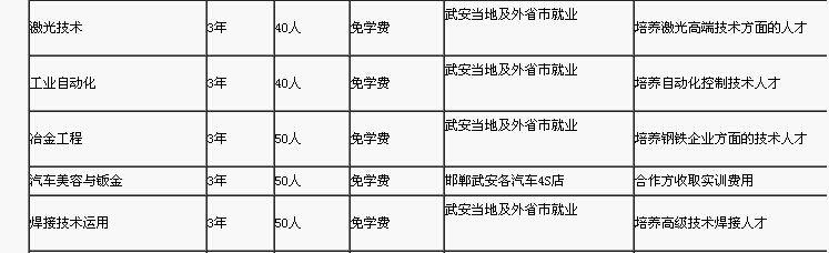 武安的职教中心。都有什么专业啊？