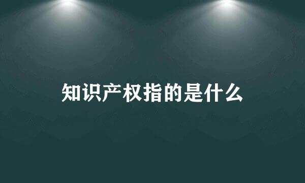 知识产权指的是什么