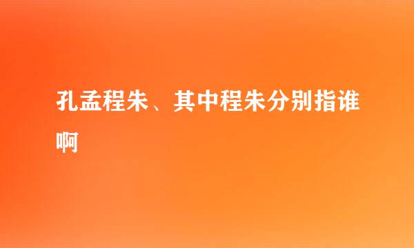 孔孟程朱、其中程朱分别指谁啊