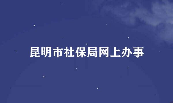 昆明市社保局网上办事