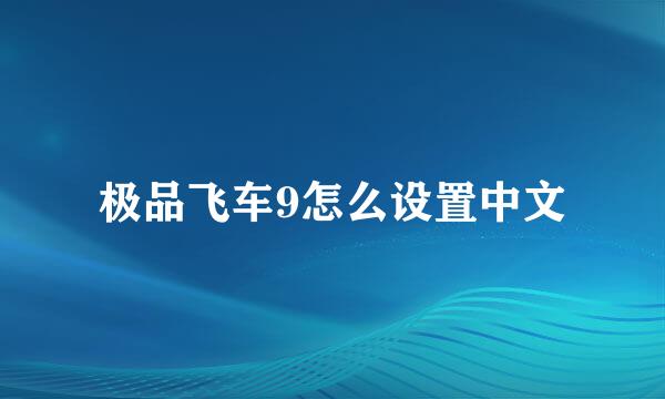 极品飞车9怎么设置中文