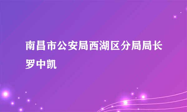 南昌市公安局西湖区分局局长罗中凯