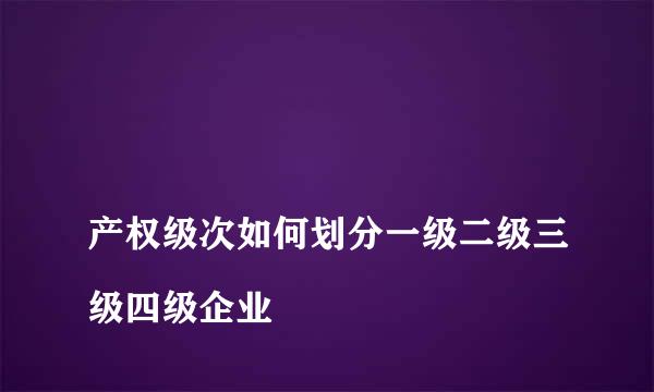 
产权级次如何划分一级二级三级四级企业
