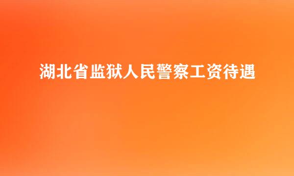 湖北省监狱人民警察工资待遇