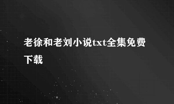 老徐和老刘小说txt全集免费下载