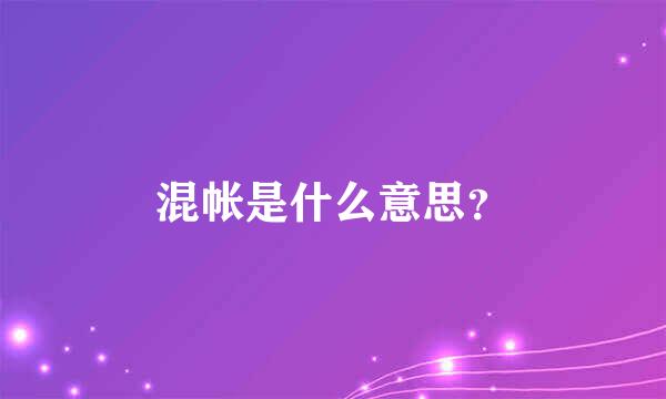 混帐是什么意思？