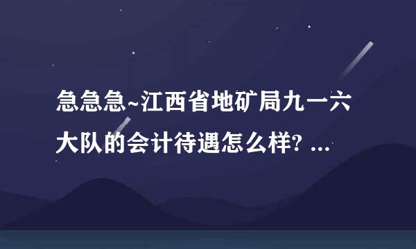 急急急~江西省地矿局九一六大队的会计待遇怎么样? 年薪多少？