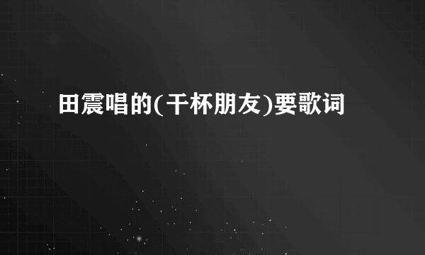 田震唱的(干杯朋友)要歌词