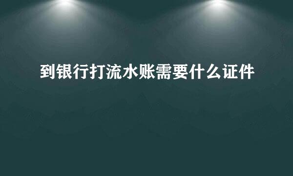 到银行打流水账需要什么证件