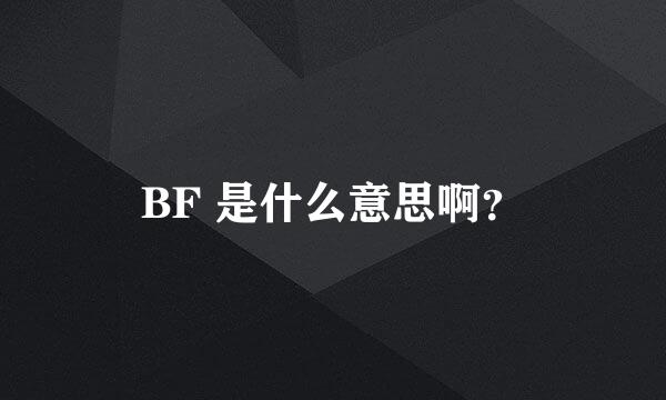 BF 是什么意思啊？